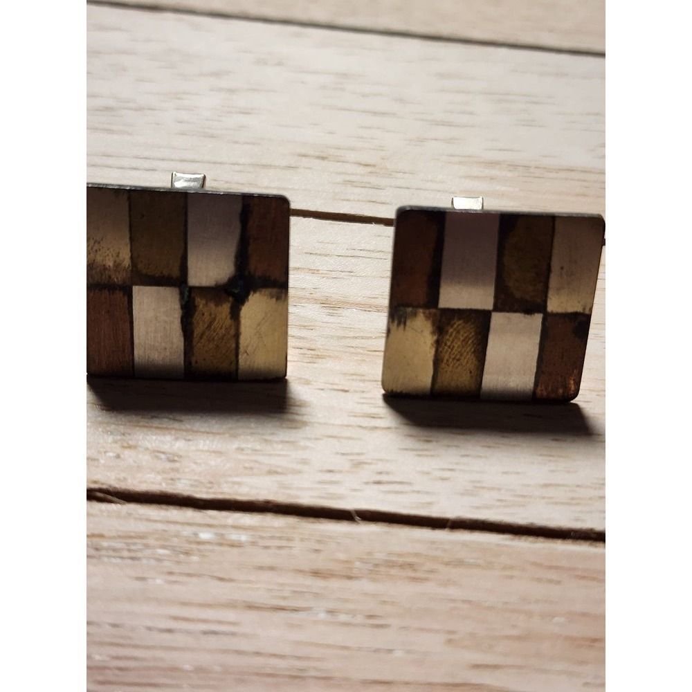Cufflinks Vintage Sterling Silver 925 Alpaca Sterling Square Collector